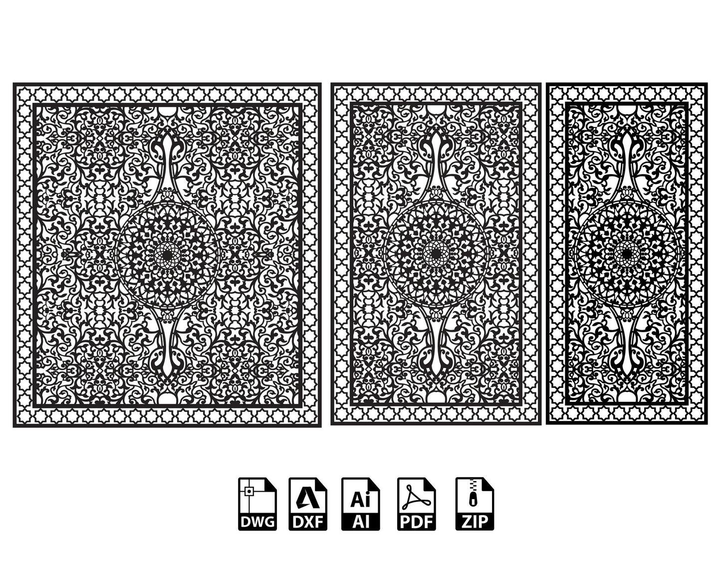 Digital Gate Grill Garden Doors Panel Dxf Panel Partition Room Divider Templates Vector Svg Dxf Files Laser Cutting CNC Plasma #KAP016