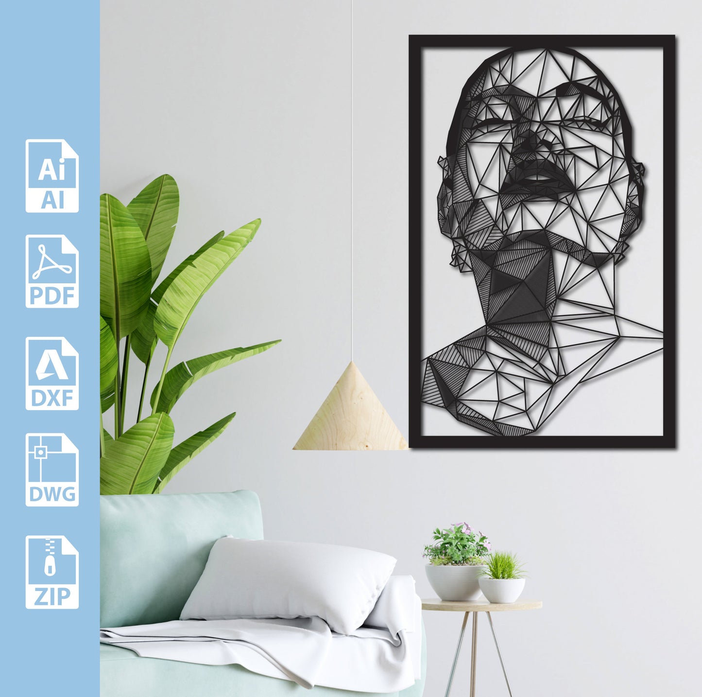 Abstract Woman SVG | Laser Cut Files for Wood & Wall Art | Geometric Woman Home Decor | Instant Download #Duv783