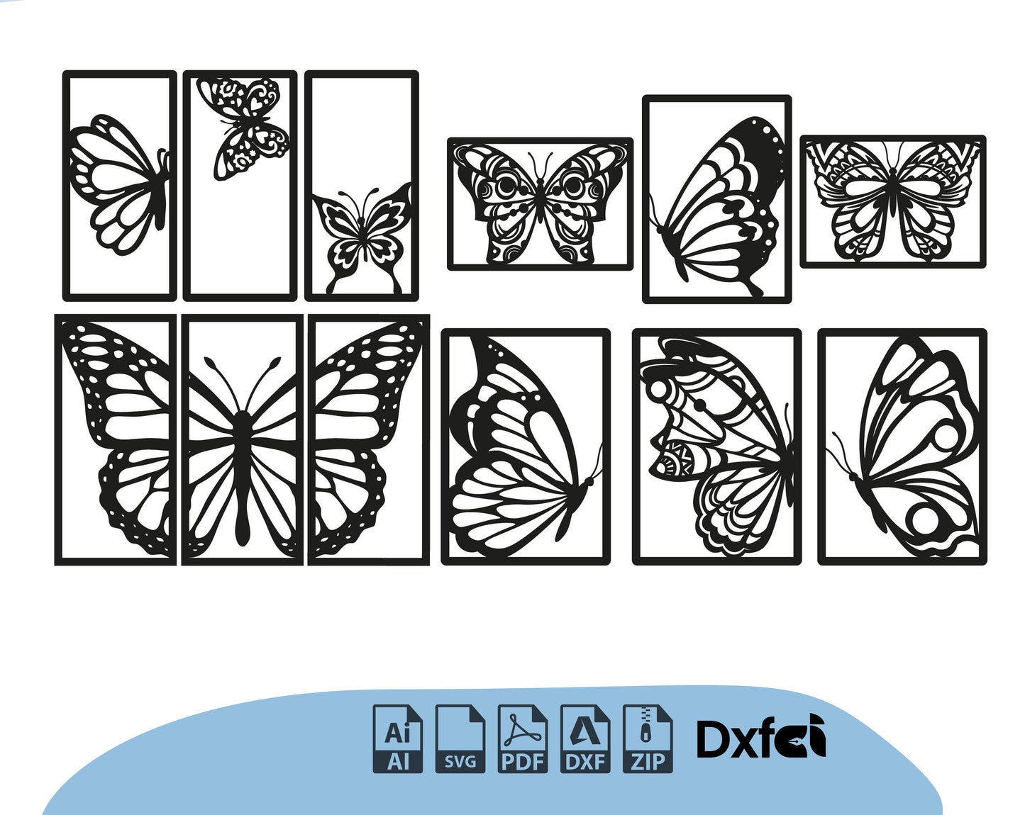Butterfly Svg Bundle Svg, Wall Art Decor Silhouette Laser Cut Plasma, Butterfly Metal Wood Vinyl Cut cutting files for laser Laser DXF