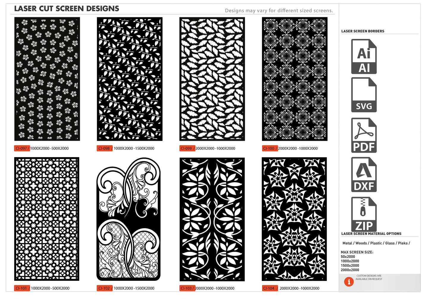 Dxf Plasma Cut,Room Divider Laser 48Pcs+ 97- 144 CNC files dxf, svg, ai Panel Dxf laser cutting , plasma cutting Metalic & Wood CNC machine!