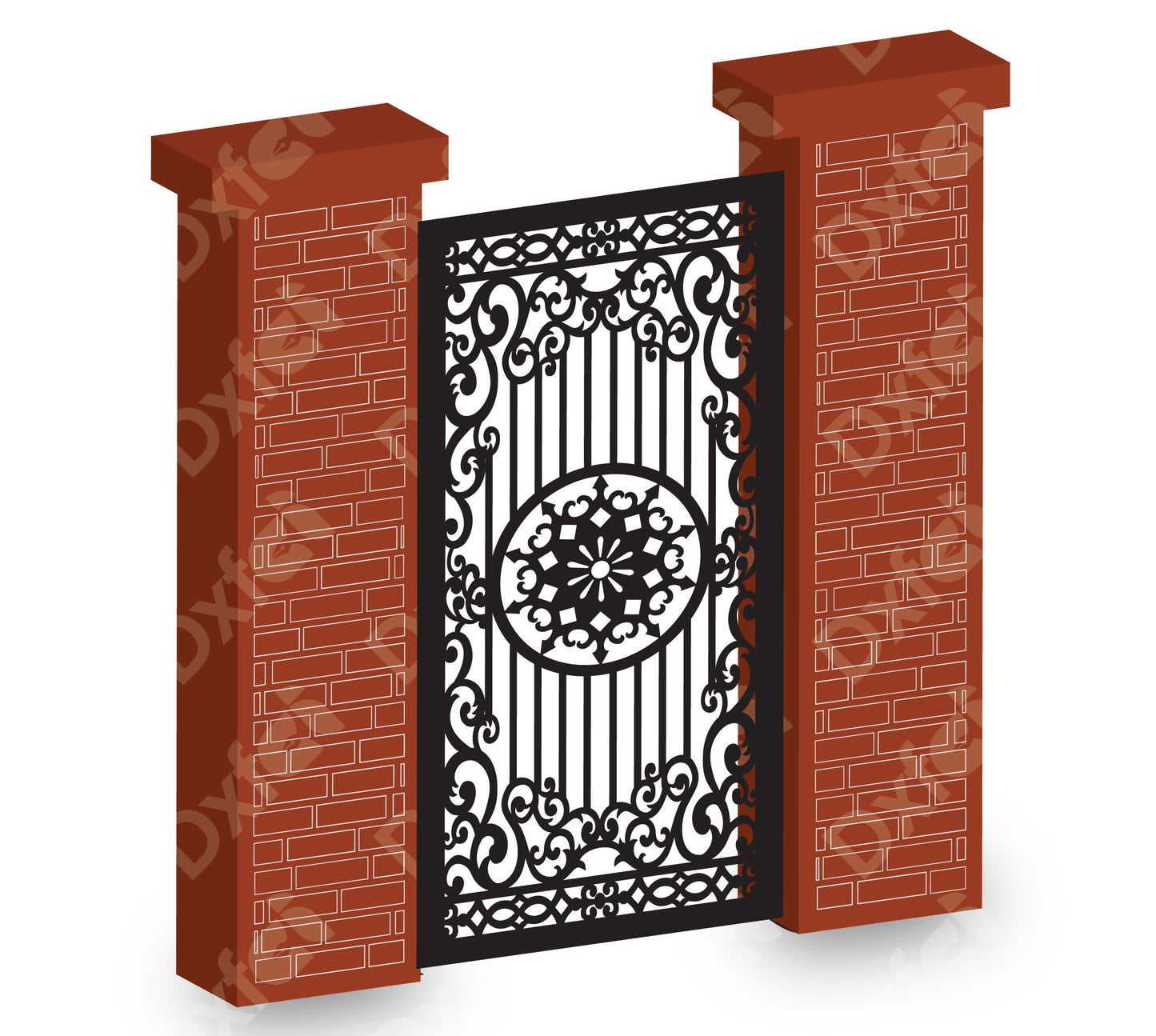 Wrought iron Gate Grill Panel Dxf Panel Partition Room Divider Vector Svg Dxf Files Laser Cutting CNC Plasma Cutter #KAP014