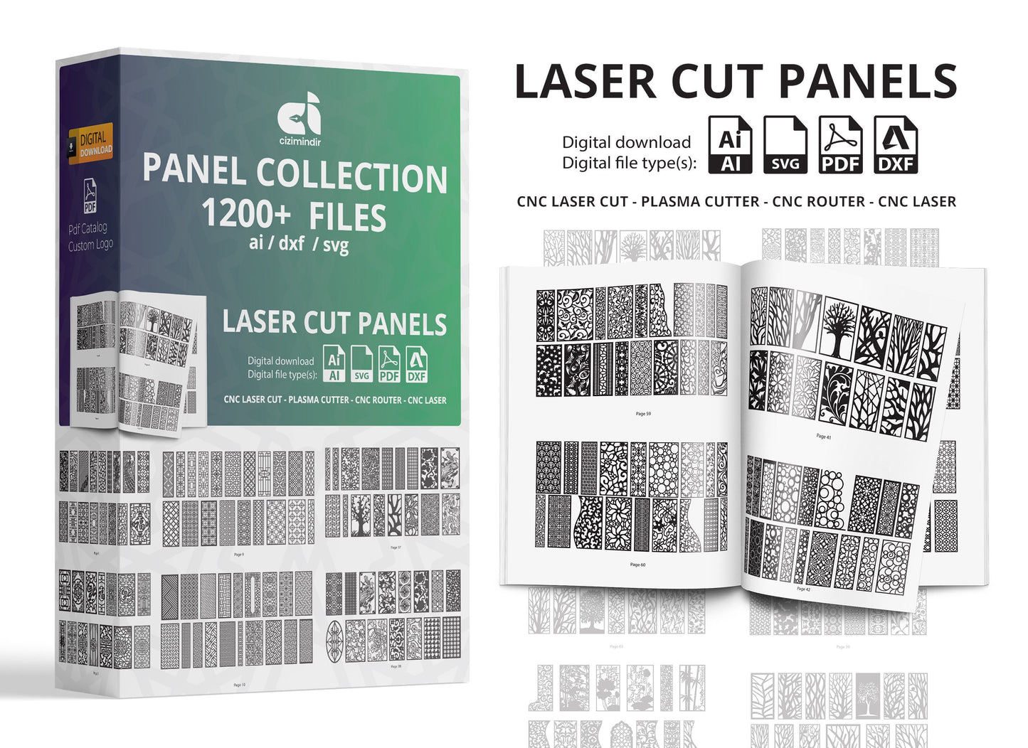 10K+ Panel Collection Dxf Panel files cnc plasma files panels Gate Dxf Files, Metal&Wood Patterns Panel designs catalog dxf, 5K+ PDF Catalog