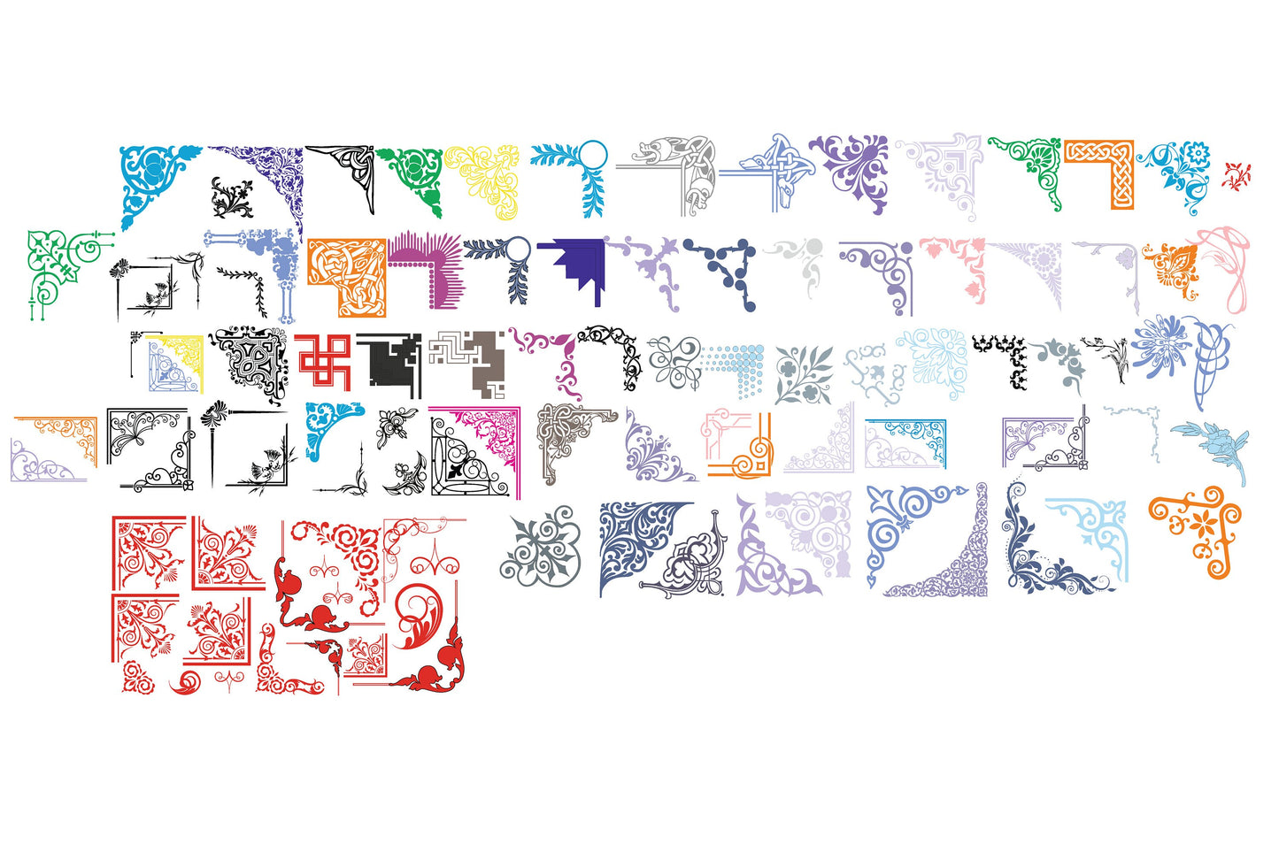 2000+ Corner Svg Corner design Svg Cdr Ai Corner design ornament Pattern Border Frames Frames Borders Monogram Bundle Laser Cut