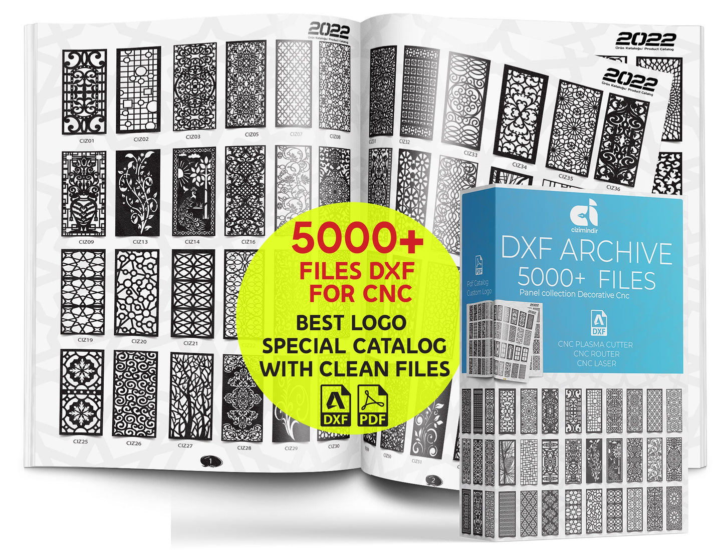 30K+ Decorative Panel Screen Dxf Design Patterns Panel Svg Dxf Panel Files Panels Metal Plasma Metal&Wood 4Big Pack Cnc Files Gate Laser Cut