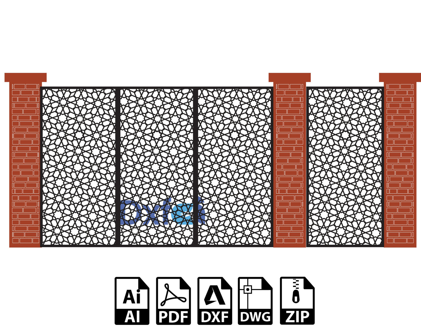 Anotolia Moroccan pattern, Interroom partitions - Dxf, Svg, Eps templates, CNC files for laser and Plasma cutting