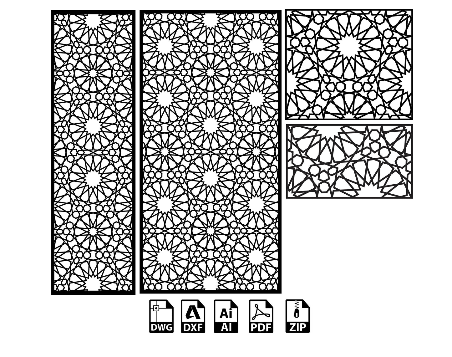 Arabic Panel Svg Main Gate Garden Doors Gate Design Svg | Iron Main Swing Gate Dxf | Metal Plasma | Laser Cut | Design Vector #KAP028