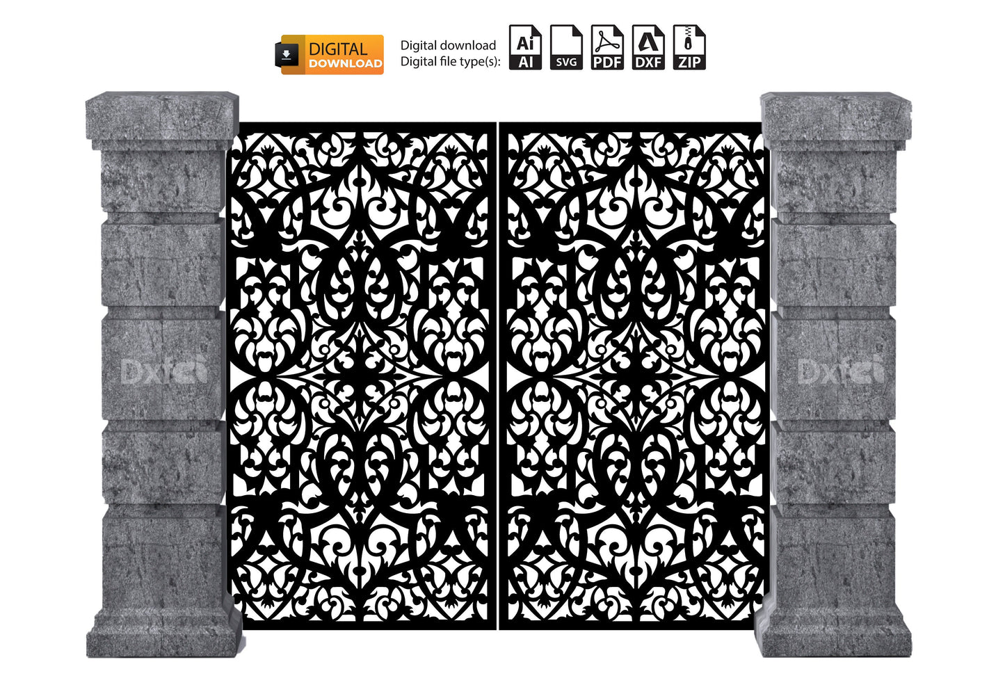 Garden Gate Exterior Door Metal Laser Cutting anel Dxf laser cutting , plasma cutting Metalic & Wood CNC machine!