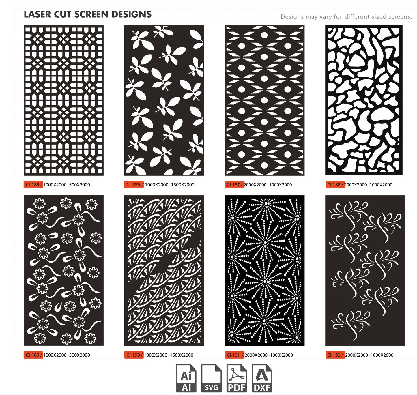 Dxf Plasma Cut,Room Divider Laser 48Pcs+ 145-192 CNC files dxf, svg, ai Panel Dxf laser cutting , plasma cutting Metalic & Wood CNC machine!