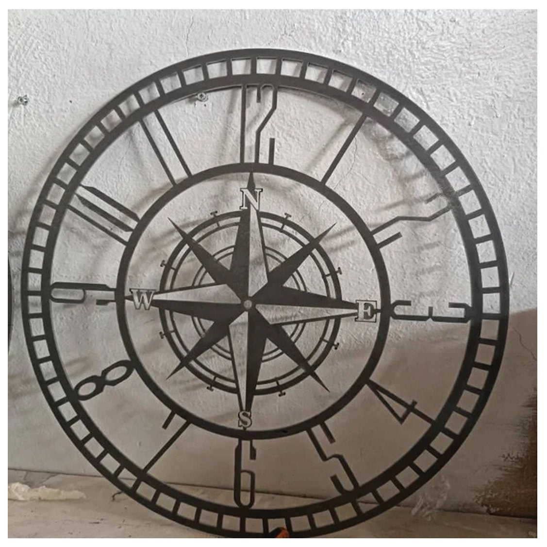 Compass Wall Clock Vector Drawing Compass Decor Clock Wall Clock Drawing Svg Dxf and Pdf ai vector digital download files openclipart