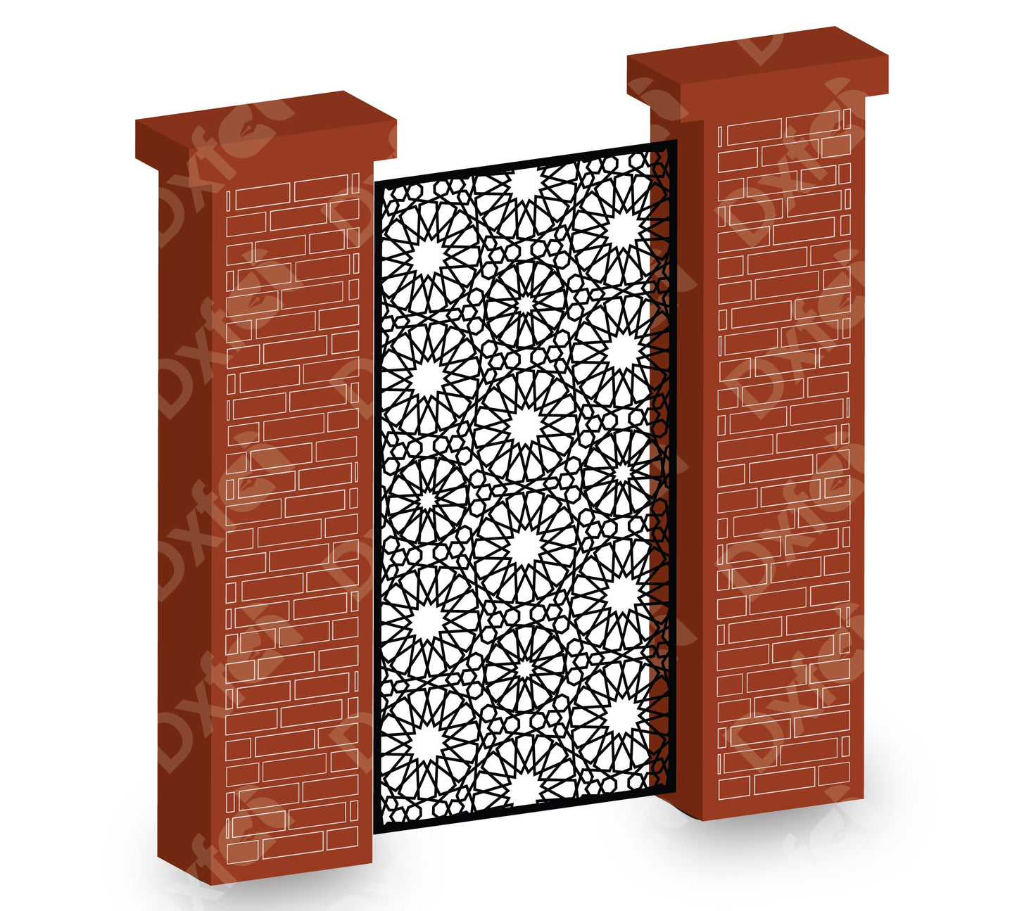 Arabic Panel Svg Main Gate Garden Doors Gate Design Svg | Iron Main Swing Gate Dxf | Metal Plasma | Laser Cut | Design Vector #KAP028