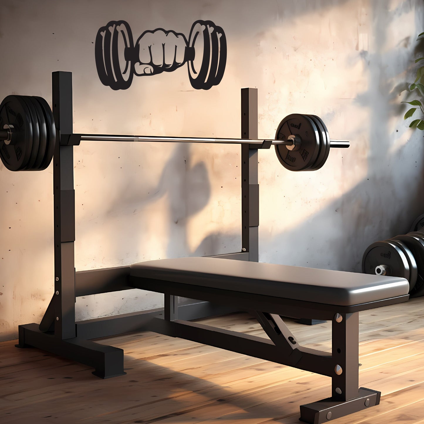 Dumbbell Gym Design | Equipment Wall Decor SVG | Dxf Svg Files | OpenClipart | SVG for Cricut | Lightburn | Circuit