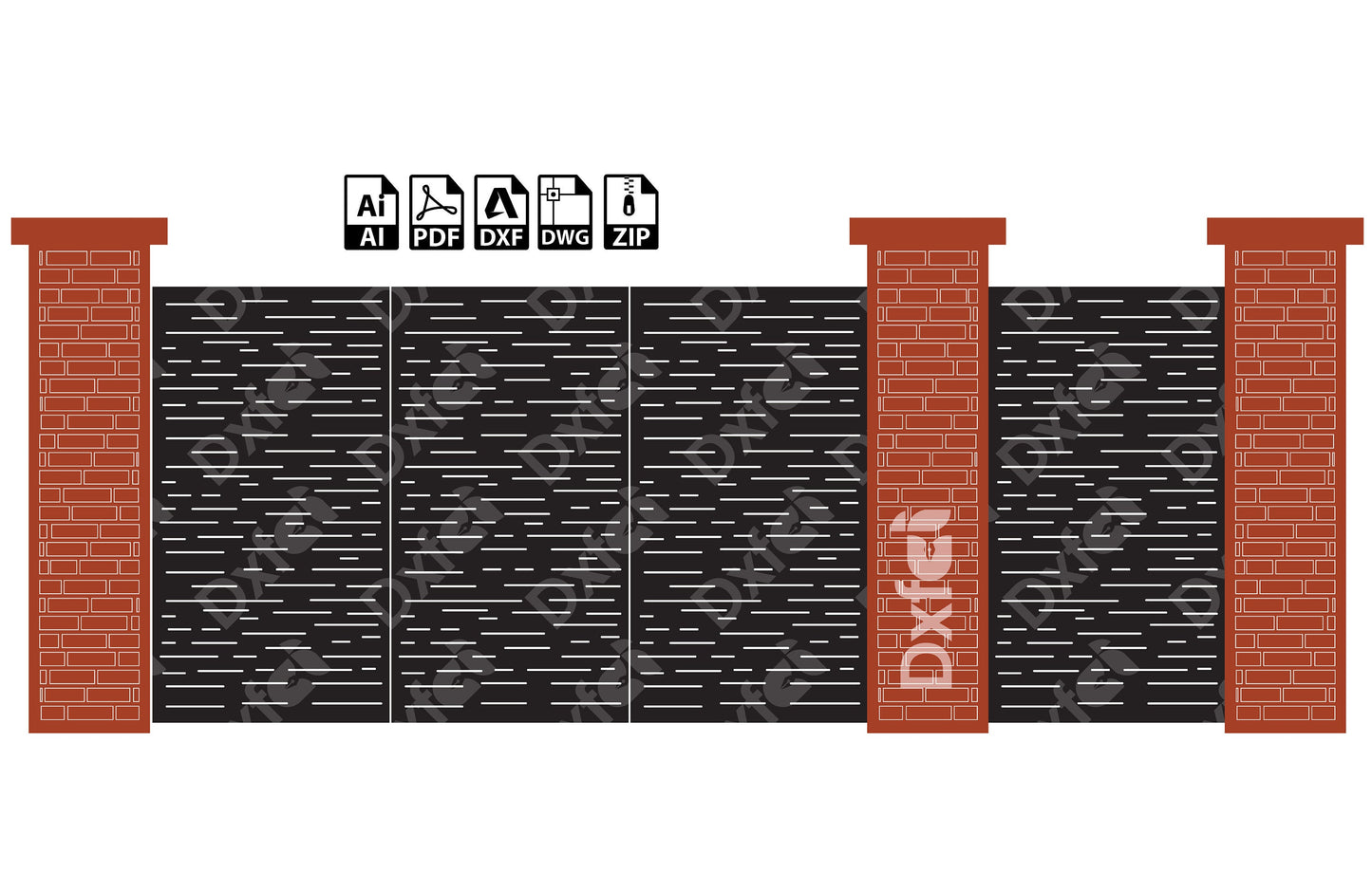 Digital Gate Grill Panel Dxf Panel Partition Room Divider Templates Vector Svg Dxf Files Laser Cutting CNC Plasma Cutter #KAP012