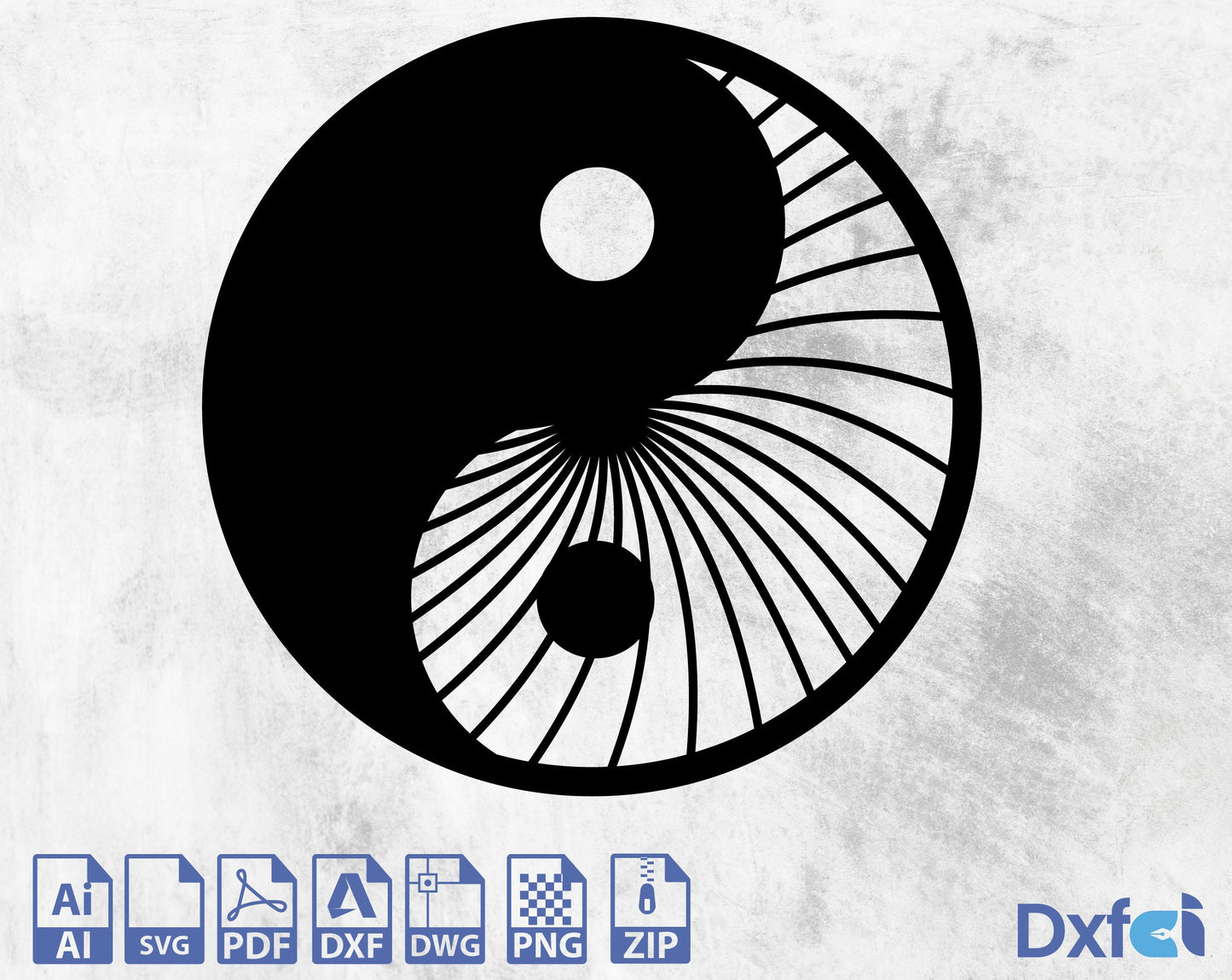 Yin Yang svg, Black and white, Yin and Yang, Tao Wallart Home Decor Dxf Files Laser Cut , Lightburn ,Circut