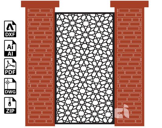 Anotolia Moroccan pattern, Interroom partitions - Dxf, Svg, Eps templates, CNC files for laser and Plasma cutting