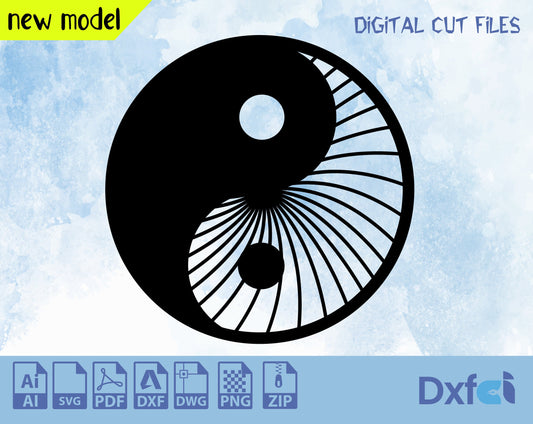 Yin Yang svg, Black and white, Yin and Yang, Tao Wallart Home Decor Dxf Files Laser Cut , Lightburn ,Circut