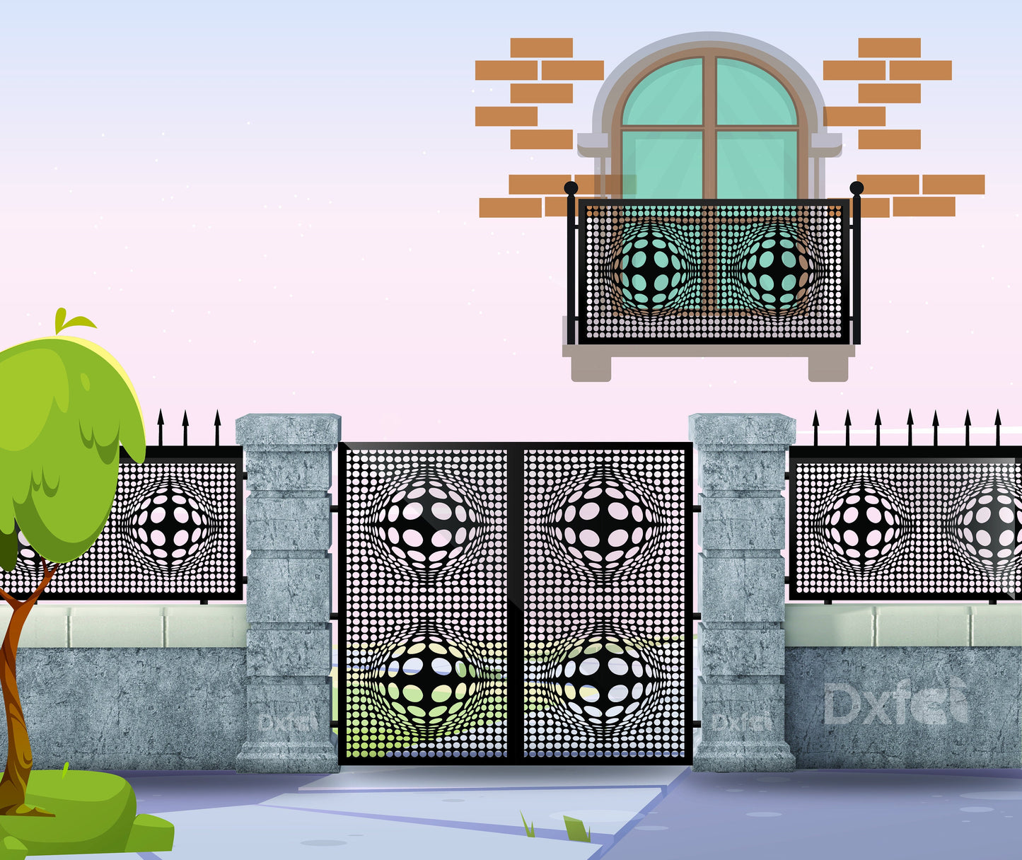 Digital Gate Grill Panel Dxf Panel Partition Room Divider Templates Vector Svg Dxf Files Laser Cutting CNC Plasma Cutter #2027