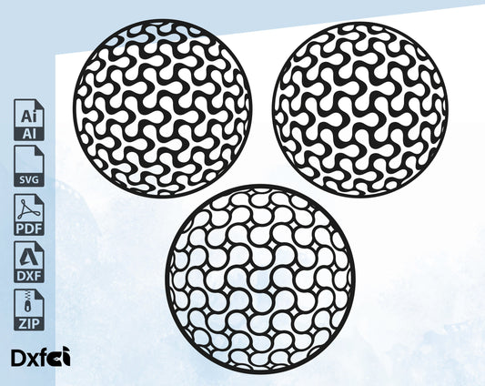 Ball svg, 3 pcs Ball Laser cut vector files SVG CNC Panel svg,cnc pattern, Print, DXF, decor,a Panel cnc, Wall decor cnc,