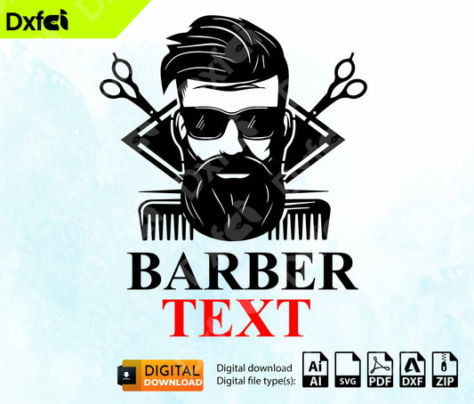 Barber  Svg Craft Files, Dxf Design, Cricut, Silhouette, Vinyl Cut File, T-Shirt Design, Sublimation, Party Clipart