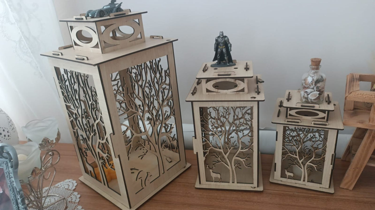 Candle Holder Tea Light lambs, oil lamp, light lantern Lantern Bundle Lasercut Dxf File for Laser Cut Engrave Library, Wood laser files