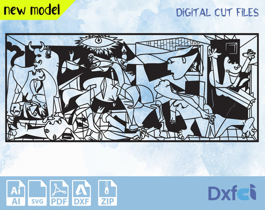 Guernica Pablo Picasso Svg Guernica Dxf Pablo Picasso Svg Digital Laser Cut CNC Cutting, CNC Router, Digital, Vector Files