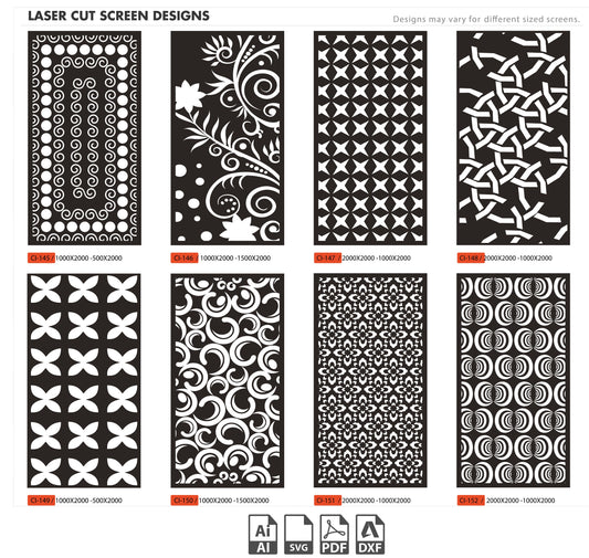 Dxf Plasma Cut,Room Divider Laser 48Pcs+ 145-192 CNC files dxf, svg, ai Panel Dxf laser cutting , plasma cutting Metalic & Wood CNC machine!