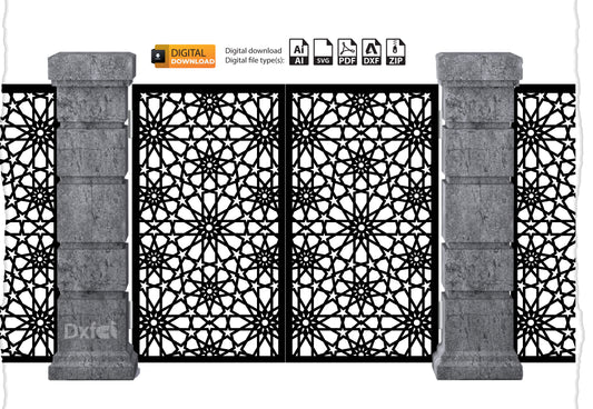 Digital Gate Grill Panel | DXF, SVG, AI Files | Partition Wall Divider for Laser Cutting #30