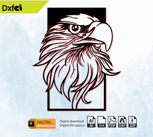Eagle SVG Wall Art | Eagle DXF Laser Cut Files | CNC Pattern | Lightburn & Cricut File | Instant Download #duv547