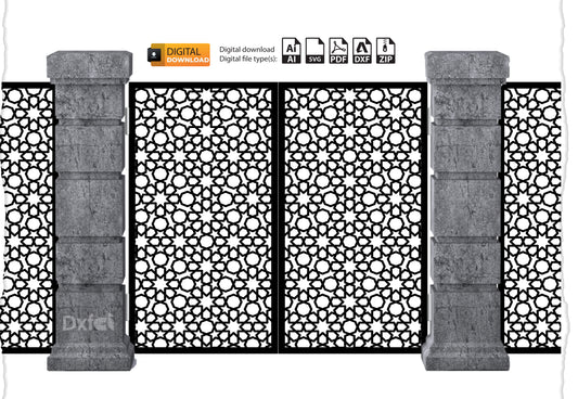Digital Gate Grill Panel | DXF, SVG, AI Files | Partition Wall Divider for Laser Cutting #31