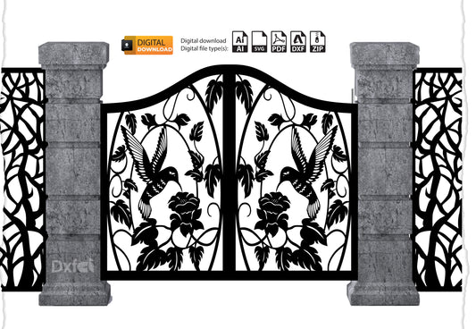 Digital Gate Grill Panel | DXF, SVG, AI Files | Partition Wall Divider for Laser Cutting #33