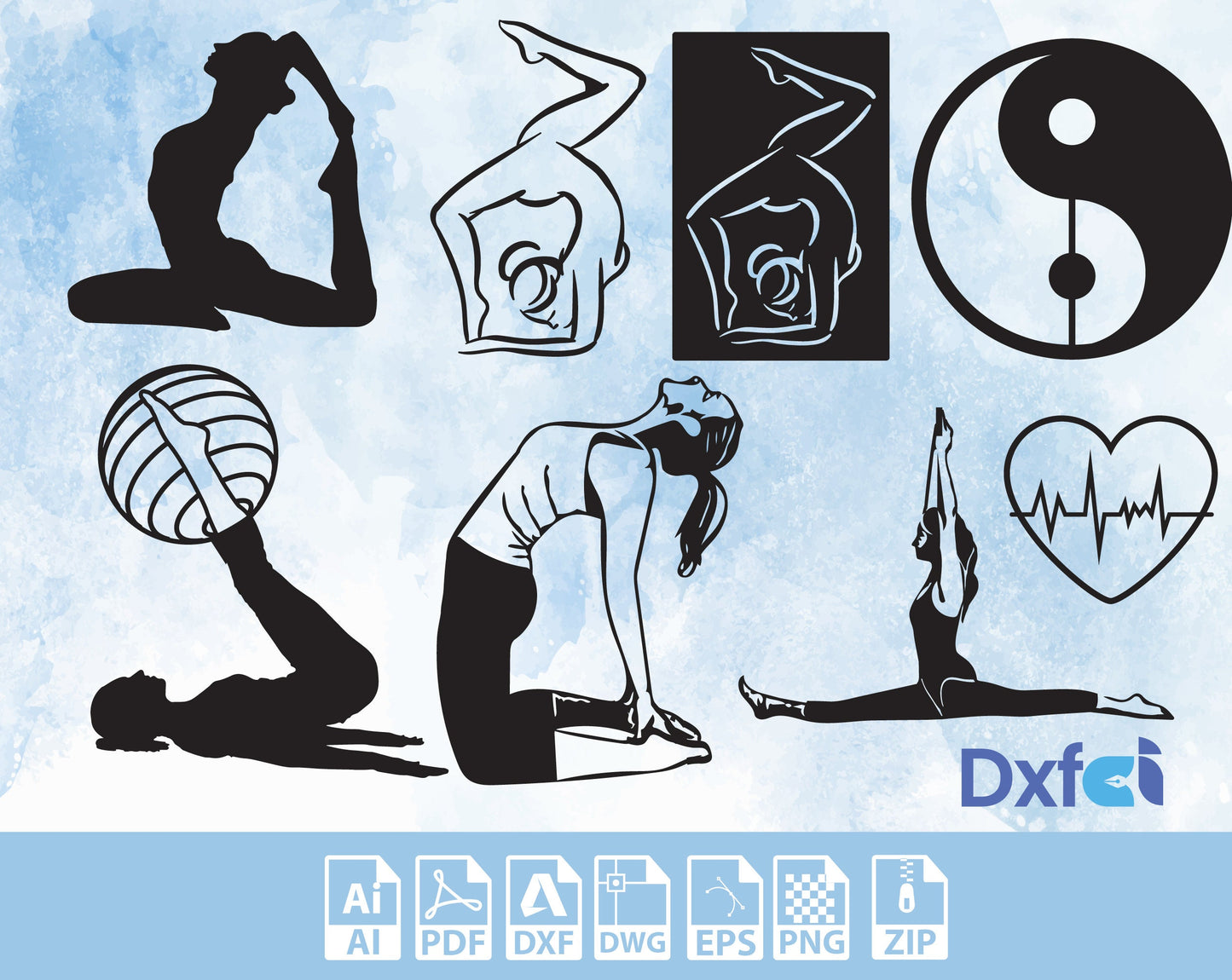 Fitnes Yoga Metal Wall Art Design Pack Svg Dxf Meditation Altar Decor, sports wall Yoga Gifts, Spiritual Decor, Metal Art, Yoga Room Decor,
