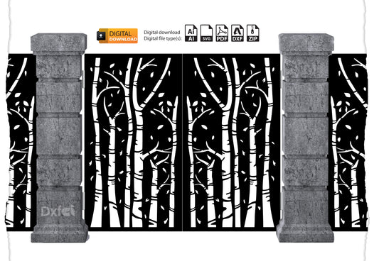 Digital Gate Grill Panel | DXF, SVG, AI Files | Partition Wall Divider for Laser Cutting #34