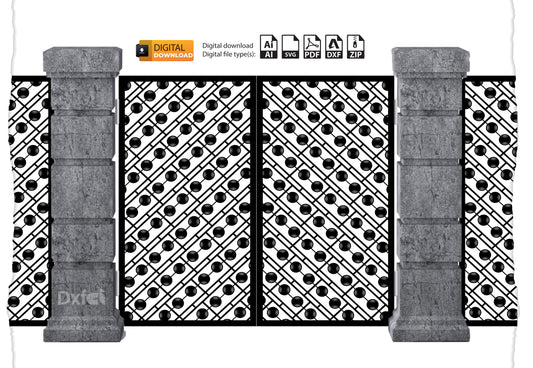Digital Gate Grill Panel | DXF, SVG, AI Files | Partition Wall Divider for Laser Cutting #35