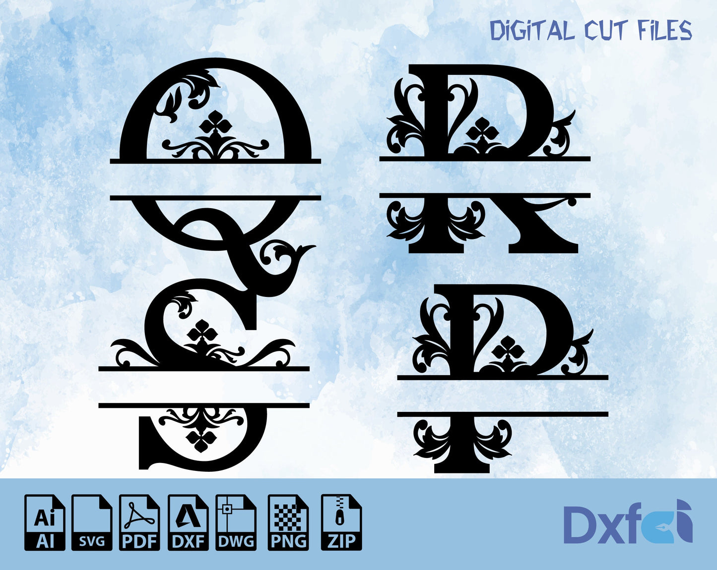 Custom Monogram Alphabet Font 26+ Letters Svg Cdr Dxf Files for Laser Cut Wall Art Decoration