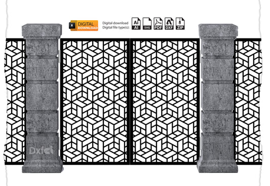Digital Gate Grill Panel | DXF, SVG, AI Files | Partition Wall Divider for Laser Cutting #36