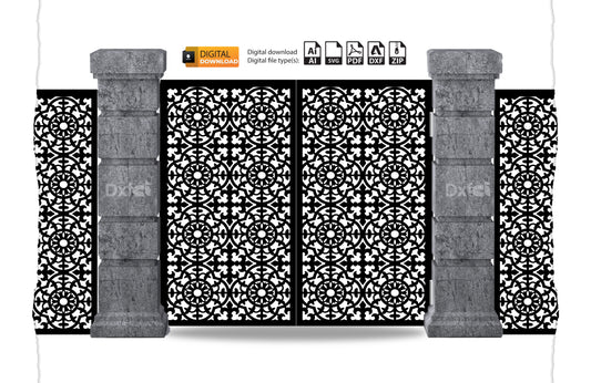 Digital Gate Grill Panel | Laser Cut Divider Design | DXF, SVG, AI Files #38
