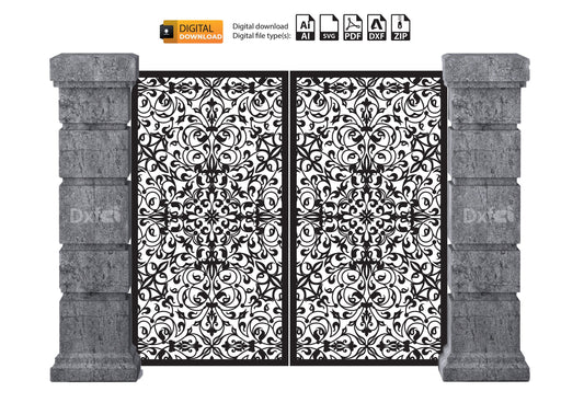 Elegant Garden Fence Laser Cut Design Dxf - Svg Files Intricate Metal Panel SVG, DXF File for Outdoor Laser Cut Files Dxf Laser #3156