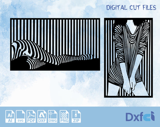 abstract woman Svg decor Laser Cut, Svg, Dxf,WallArt, CNC Cutting, CNC Router, Digital, Vector Files , Lightburn ,Circut