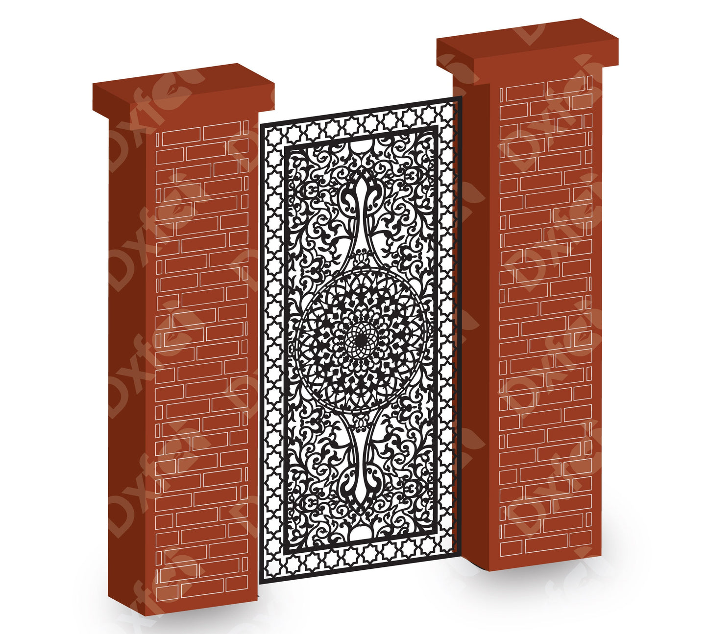 Digital Gate Grill Garden Doors Panel Dxf Panel Partition Room Divider Templates Vector Svg Dxf Files Laser Cutting CNC Plasma #KAP016
