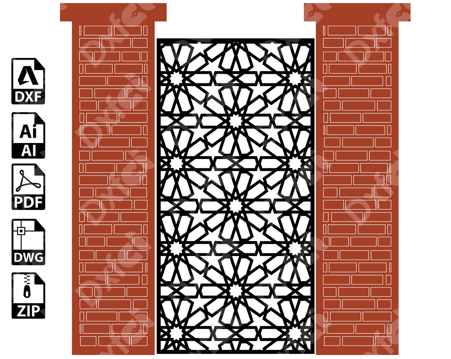 Anatolia Wall Panel Art Garden Wall Room Divider KAP010 SVG Dxf Decorative Panel, Stencil, Wall Handing Dxf files for CNC plasma #KAP010