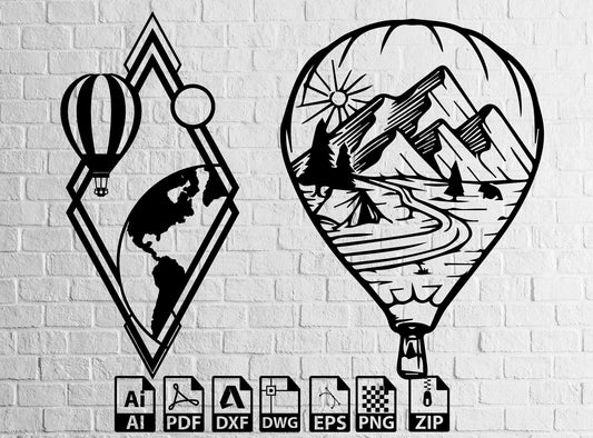 Balloon Svg Pdf Dxf Wall Art Wall Decor Wall Art Balloon Design laser cut svg dxf files wall sticker , Lightburn ,Circut