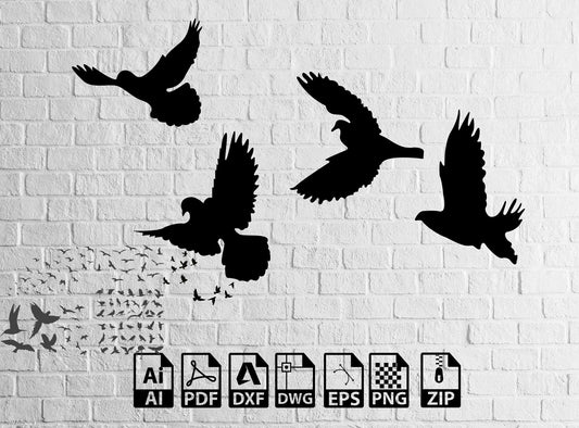 Dove Svg Birds Dove Svg Laser Cut Dxf Files Bundle - Cut Files, Clipart, Vector , Lightburn ,Circut