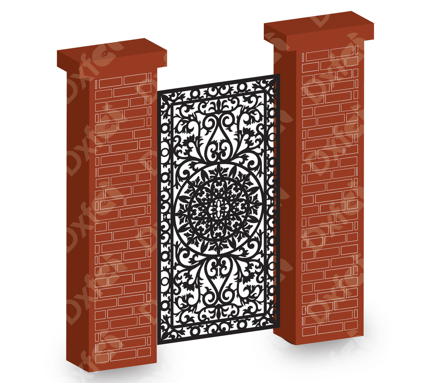 Digital Gate Grill Garden Doors Panel Dxf Panel Partition Room Divider Templates Vector Svg Dxf Files Laser Cutting CNC Plasma #KAP019