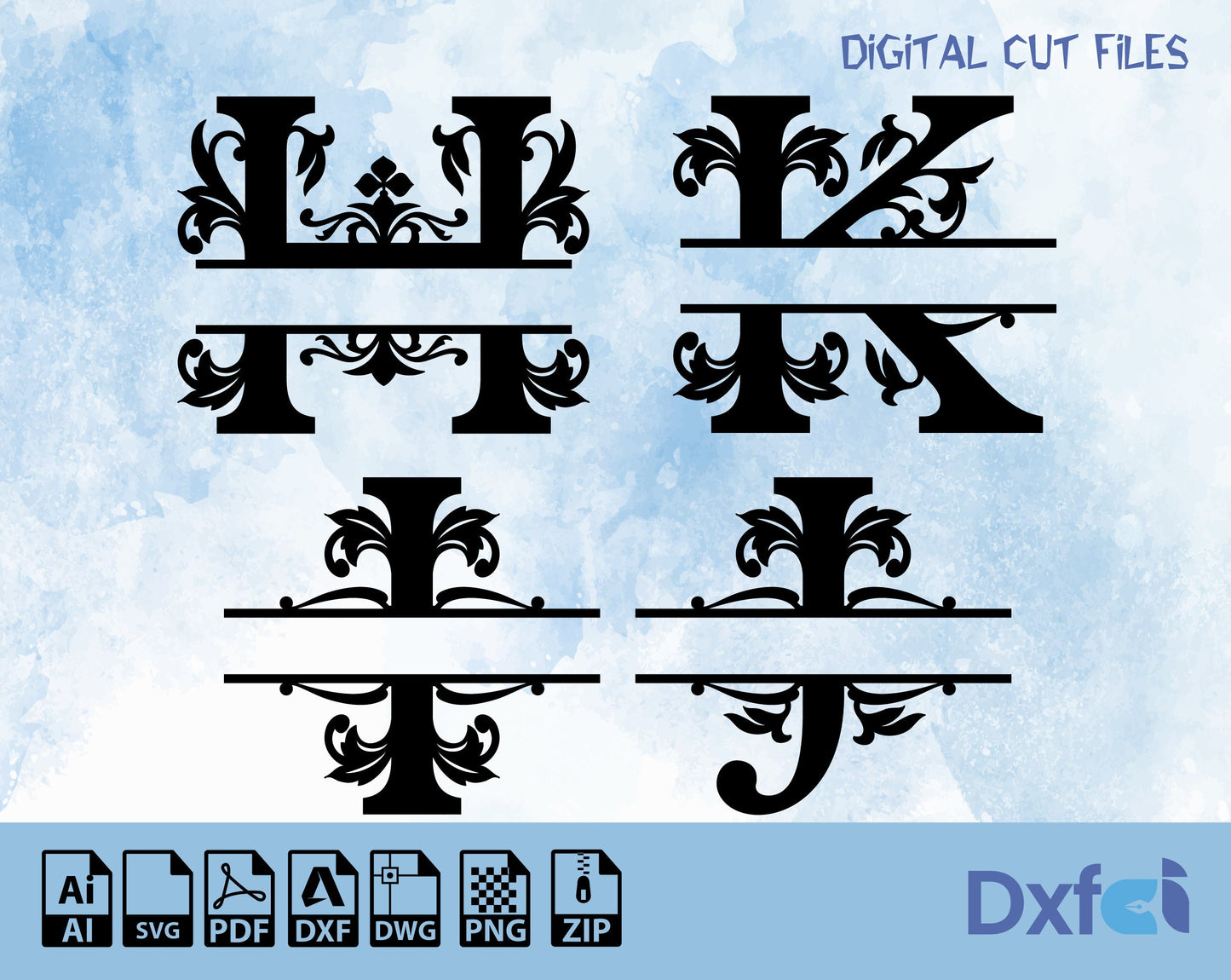 Custom Monogram Alphabet Font 26+ Letters Svg Cdr Dxf Files for Laser Cut Wall Art Decoration