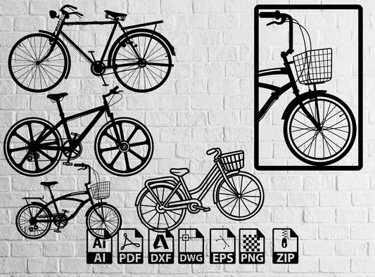 Bicycle SVG, Vintage Bicycle with Flower Basket, Floral Bike Cut File, Antique Bicycle PNG, Wildflower Cricut Silhouette, Instant Download
