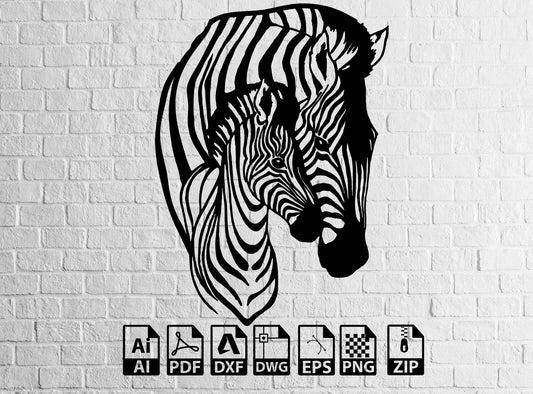 Zebra Puppy Svg Decor Dxf Laser Cut, Wall Art Decor Design Svg, Dxf, CNC Cutting, CNC Router, Digital, Vector Files