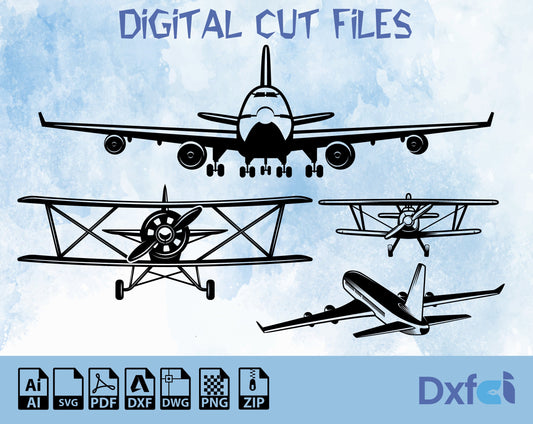 airplanes svg Laser Cut Dxf Files passenger plane Aircraft Svg Decor Svg  Laser Cut Files Dxf Vector , Lightburn ,Circut