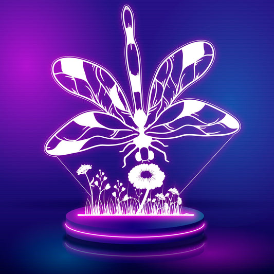 Dragonfly Night Light,Dragonfly  Svg 3D Vector Illusion Acrylic Lamp Light Svg Dxf Files Collection Circut - Lightburn Svg  Kids Bedrooms