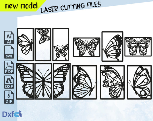 Butterfly Svg Bundle Svg, Wall Art Decor Silhouette  Laser Cut Plasma, Butterfly Metal Wood Vinyl Cut cutting files for laser Laser DXF