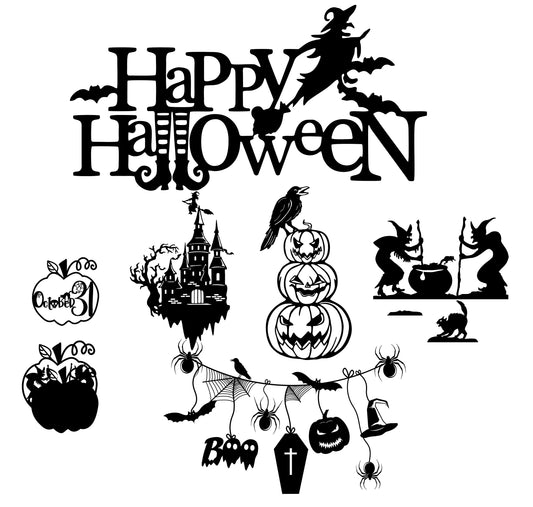 Halloween Svg Pumpkin 2024 Vector Bundle Svg, Pumpkins svg, Halloween Decor svg, Pumpkin Laser Cut Files, Dxf Svg Files Halloween Dxf Files