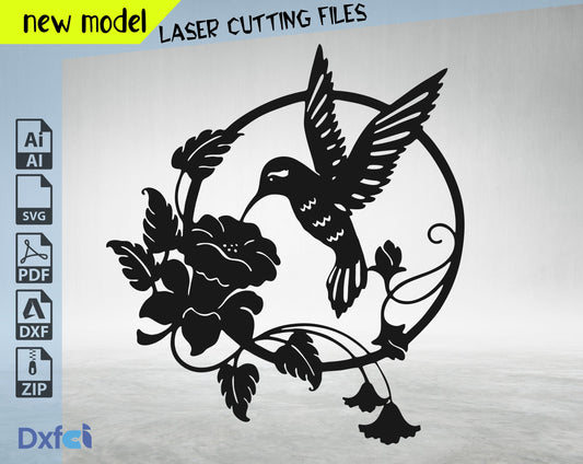 Hummingbird DXF SVG | Laser Cut & CNC Vector Files  #Duv285